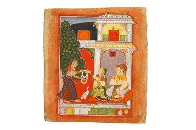 Lot 886 - A ROYAL COUPLE Malwa, West Central India, 19th...