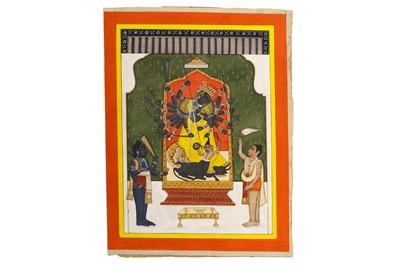 Lot 268 - A DEPICTION OF DURGA MAHISHASURAMARDINI ...