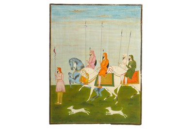 Lot 348 - A HUNTING SCENE Punjab, Northern India, late...