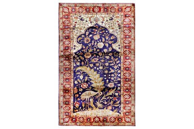 Lot 39 - A FINE SILK PANDORMA PRAYER RUG, TURKEY approx:...