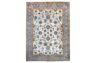 Lot 47 - A FINE SIGNED KASHAN CARPET, CENTRAL PERSIA...