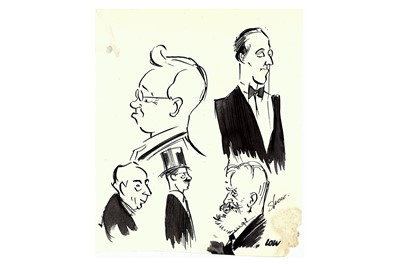 Lot 20 - Low (David) Five original caricatures by Low,...