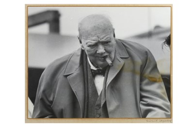 Lot 256 - Churchill (Winston) Large, black and white...