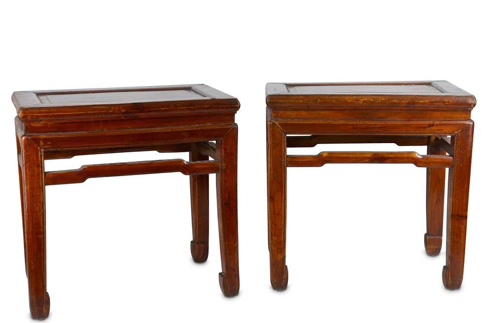 Lot 252 - A pair of Chinese occasional tables, height