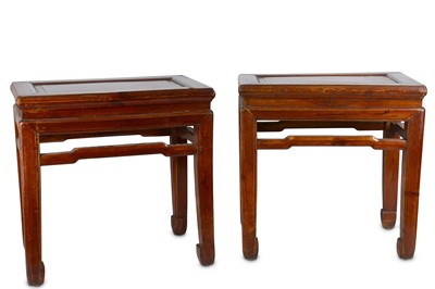 Lot 252 - A pair of Chinese occasional tables, height...