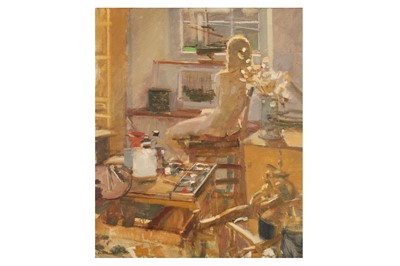 Lot 87 - KEN HOWARD, R.A. (B.1932) Barbara and Honesty...