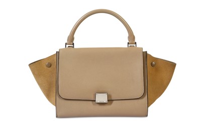 Lot 68 - Celine Taupe Trapèze Bag, grained leather body...