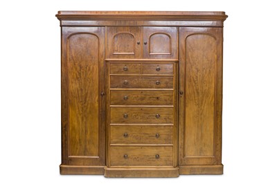 Lot 267 - A large Victorian mahogany wardrobe, the...