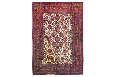 Lot 34 - A SIGNED MESHED CARPET, NORTH-EAST PERSIA...