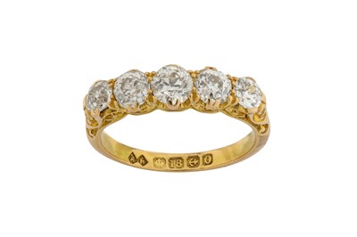 Lot 224 - A diamond five-stone ring, mounted in 18 carat...