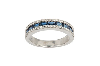 Lot 222 - A sapphire and diamond half-eternity ring,...