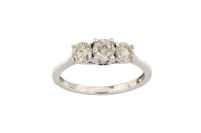 Lot 221 - A diamond three-stone ring, diamonds approx. 1....