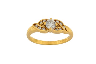 Lot 232 - A diamond ring, mounted in 18 carat gold,...