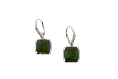 Lot 219 - A pair of tourmaline and diamond earrings