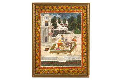 Lot 259 - KRISHNA AND RADHA ON A COURTLY TERRACE Bundi,...