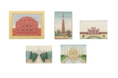 Lot 276 - FIVE INDIAN ARCHITECTURAL PAINTINGS  Possibly...