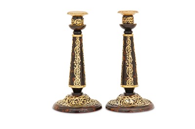 Lot 162 - A pair of Victorian silver-gilt mounted...