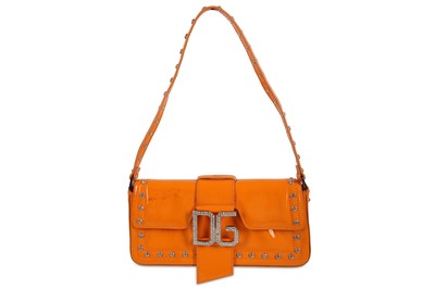 Lot 60 - Dolce and Gabbana Orange Patent Shoulder Bag,...
