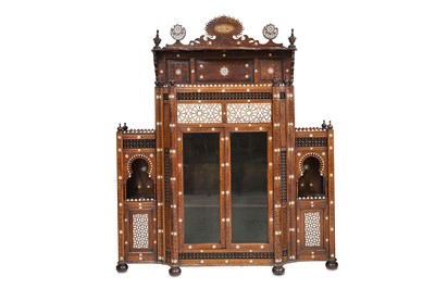 Lot 153 - A MOTHER-OF-PEARL-INLAID WOODEN CUPBOARD ...