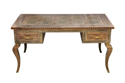 Lot 160 - A LARGE KHATAMKARI TABLE  Iran, first half...