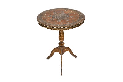 Lot 190 - AN INDIAN IVORY-INLAID LOW TABLE   Possibly...