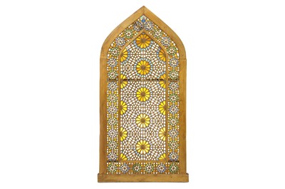 Lot 158 - AN IRANIAN WOODEN STAINED GLASS WINDOW Iran,...