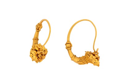 Lot 224 - A pair of Archaeological Revival earrings,...