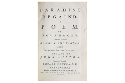 Lot 314 - Baskerville Press.- Milton (John) Paradise...