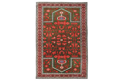 Lot 32 - A FINE DOUBLE PRAYER LARGE CAUCASIAN RUG...