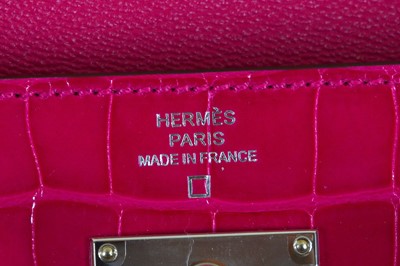 Lot 10 - Hermes Rose Scheherazade Lisse Alligator...