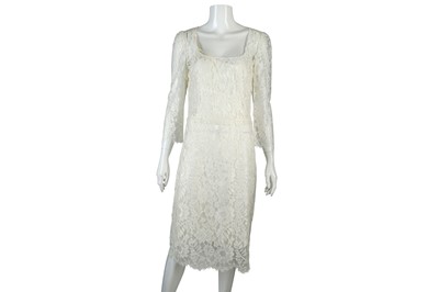 Lot 79 - Dolce and Gabbana White Lace Dress, long...