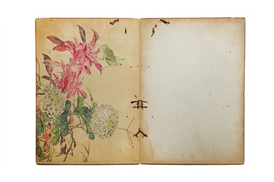 Lot 309 - AN ALBUM OF NINE CHINESE PAINTING LEAVES. Qing...