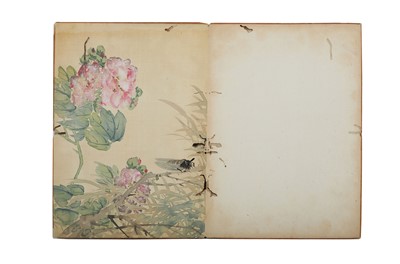 Lot 309 - AN ALBUM OF NINE CHINESE PAINTING LEAVES. Qing...