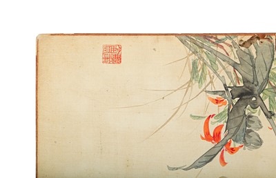 Lot 309 - AN ALBUM OF NINE CHINESE PAINTING LEAVES. Qing...