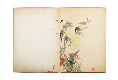 Lot 309 - AN ALBUM OF NINE CHINESE PAINTING LEAVES. Qing...