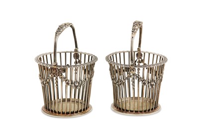 Lot 488 - A pair of Edwardian sterling silver cream pail...