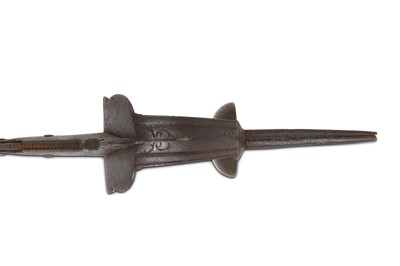 Lot 142 - A RARE KHANDA HILTED SPIKED INDIAN MACE  ...
