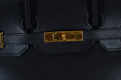 Lot 39 - Hermes Black Swift Birkin 35, c. 1998, gilt...