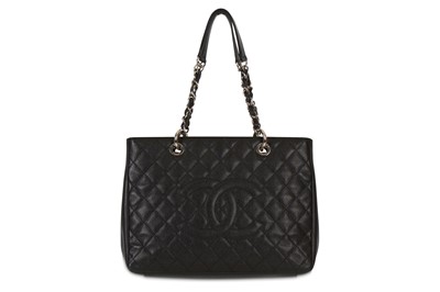 Lot 37 - Chanel Black Caviar Grand Shopping Tote (GST),...