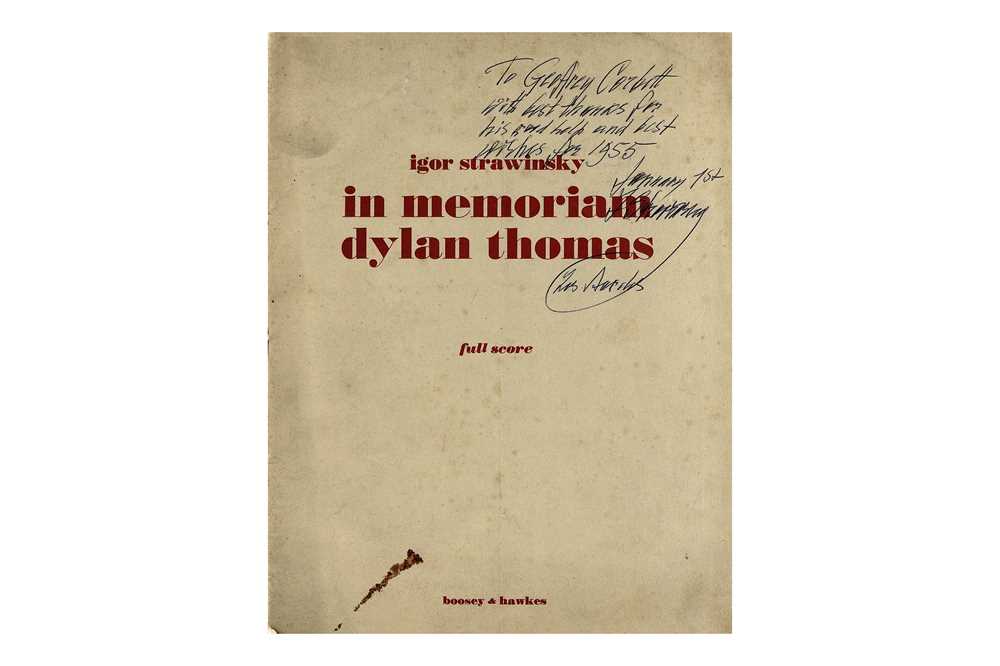 Lot 241 - Stravinsky (Igor) Printed music score of "In...