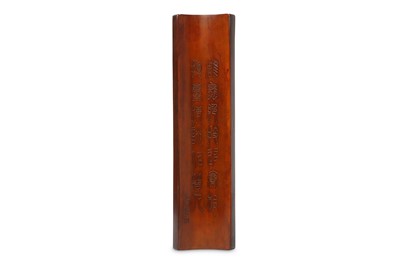 Lot 276 - A CHINESE BAMBOO WRIST REST. Qing Dynasty, or...