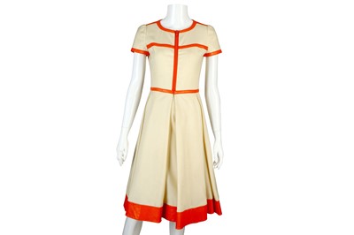 Lot 86 - Courreges Hyperbole Cream Dress, 1970s, short...