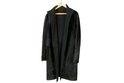 Lot 93 - Gucci Men's Black Pony Skin Coat, 200's, wool...