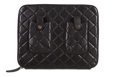 Lot 95 - Chanel Black iPad Case, c. 2012, quilted...