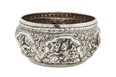 Lot 218 - A mid-20th century Thai unmarked silver bowl,...