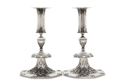 Lot 522 - A large pair of George V sterling silver...