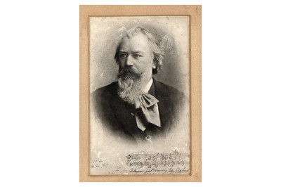 Lot 209 - Brahms (Johannes) Engraved portrait of the...