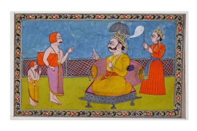 Lot 253 - A SEATED NOBLEMAN MEETING PUNDITS (BRAHMANIC...