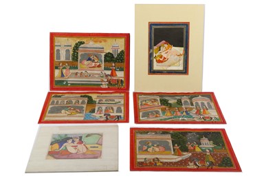 Lot 870 - NINE EROTIC CONTEMPORARY INDIAN PAINTINGS...