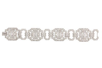 Lot 265 - A diamond bracelet Composed of openwork...